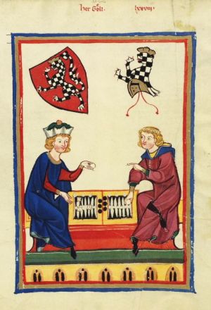 Zwei Männer spielen Backgammon