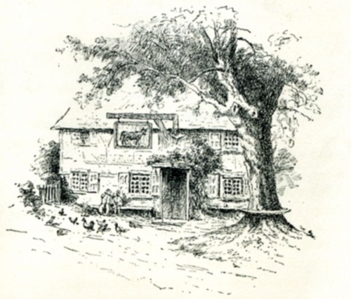 Ein Gasthaus am Wegrand (Illustration)