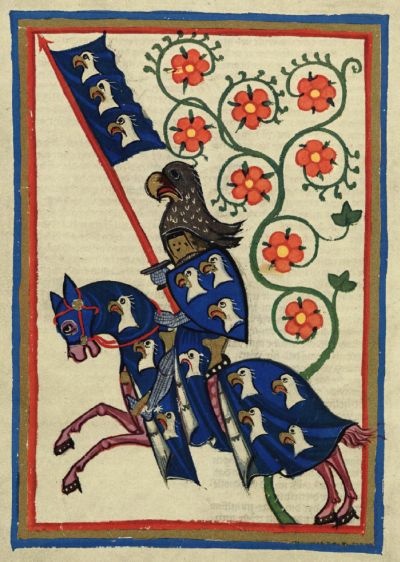 Typische Abbildung eines Ritters aus dem Codex Manesse