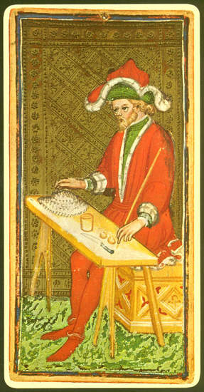 Ein Magier auf einer Tarotkarte aus dem 15. Jahrhundert